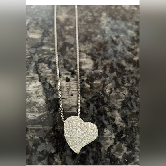 Swarvoski Clear Heart Pendant Necklace - Picture 4 of 9